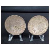 (2)  1921 MORGAN SILVER DOLLARS