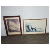 FRAMED GREYHOUND PRINTS (2)