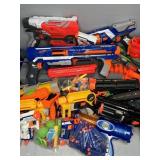 LARGE GROUP OF NERF GUNS & ACCESSORIES