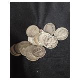 (20) MERCURY DIMES AND ONE 1888 BARBER DIME