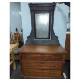 3 DRAWER DRESSER & NON MATCHING MIRROR