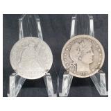 1853 AND 1912 US SILVER QUARTERS