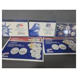 2004 PROOF SET, QUARTER SETS(2), MINT SETS (2)