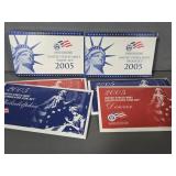 2005 PROOF SETS (2), MINT SETS (2)