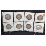 (8) BARBER HALF DOLLARS