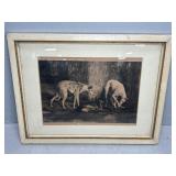 FRAMED PRINT GREYHOUNDS