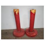 METAL OUTDOOR CHRISTMAS CANDLES AS IS