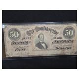 CONFEDERATE STATES OF AMERICA $50 BILL - 1864