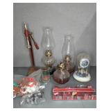 OIL LAMPS, ANNIVERSARY CLOCK