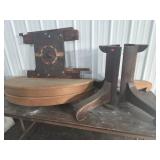 48" DIAMETER OAK KITCHEN TABLE - DISASSEMBLED