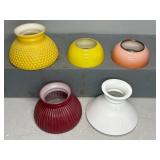 (5) SMALL GLASS LAMP SHADES