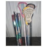 FIELD HOCKEY STICS AND BASSEBALL BATS