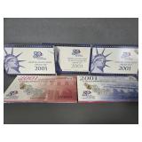 2001 PROOF SETS(2), QUARTER SET, MINT SETS(2)