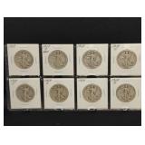 (8) WALKING LIBERTY HALF DOLLARS (X8)