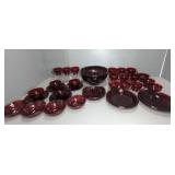 ROYAL RUBY HOCKING GLASS DISH SET