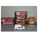 5 MISC DIECAST FIRE VEHICLES