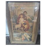 RELIGIOUS PRINT IN WOOD FRAME