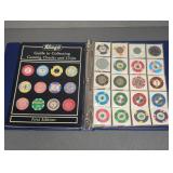 POKER CHIP COLLECTION IN BINDER WITH BOOK