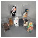 8 BEANIE BABIES WITH CASES