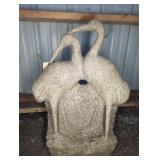 CARVED GRANITE CRANES GARDEN STATUE