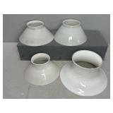 (4) MILK GLASS LAMP SHADES