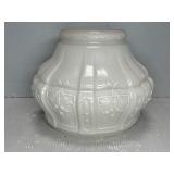 WHITE MILK GLASS EMBOSSED LAMP SHADE
