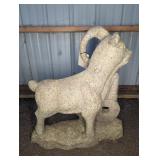CARVED GRANITE RAM GARDEN STATUE (BROKEN HORN)