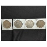 (4) MORGAN SILVER DOLLARS (X4)