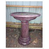 PURPLE GLAZED TERRA COTTA BIRD BATH