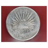 1841 REPUBLICANA MEXICANA LIBERTY 20G SILVER COIN