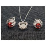 DESIGNER STERLING SILVER NECKLACE & EARRINGS