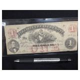 VIRGINIA TREASURY NOTE $1 1862