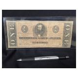 CONFEDERATE STATES OF AMERICA $1 BILL 1864