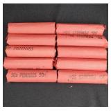 $5 OF ROLLED WHEAT PENNIES