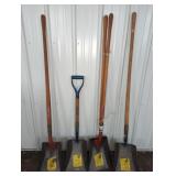 5 TRUE TEMPER SQUARE BLADE SHOVELS (NEW)