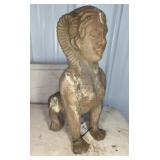 CAST IRON STANDING SPHINX STATUE