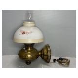WALL MOUNT BRASS ELECTRIFIED OIL LAMP