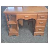 WOOD DESK WITH SIDE SHELVES
