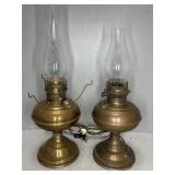 2 BRASS OIL LAMP BASES