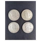 (4) FRANKLIN HALF DOLLARS