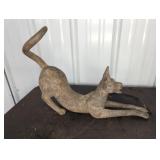 METAL STRETCHING CAT STATUE
