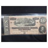 CONFEDERATE STATES OF AMERICA $10 BILL 1864