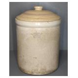 5 GALLON STONEWARE CROCK WITH LID