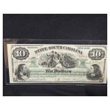 SOUTH CAROLINA $10 BILL 1872