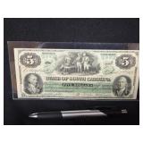 SOUTH CAROLINA $5  BILL 1872