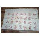 HAND EMBROIDERED QUILT, 60"X72"