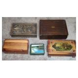 (5) TRINKET/JEWELRY BOXES