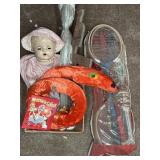 VINTAGE PLUSH, DOLL, BADMINTON, TOYS