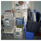 LARGE GROUP OF PLASTIC TOTES