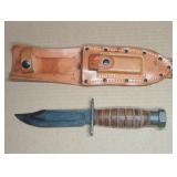 CAMILLUS SURVIVAL KNIFE W/ LEATHER SHEATH